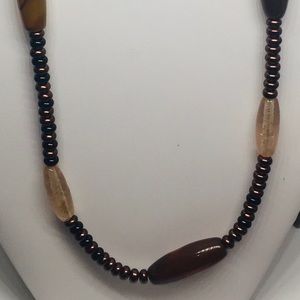 Agate and glass beaded custom made necklace..